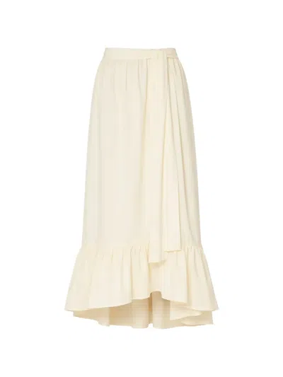 Lisa Marie Fernandez Nicole Ruffled Skirt In Neutral