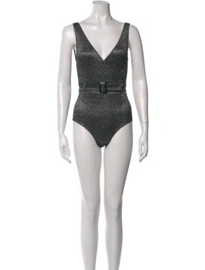 Pre-owned Lisa Marie Fernandez Nylon V-neck Bodysuit In Gold