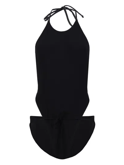Lisa Marie Fernandez One Piece Wrap Maillot Swimsuit In Black