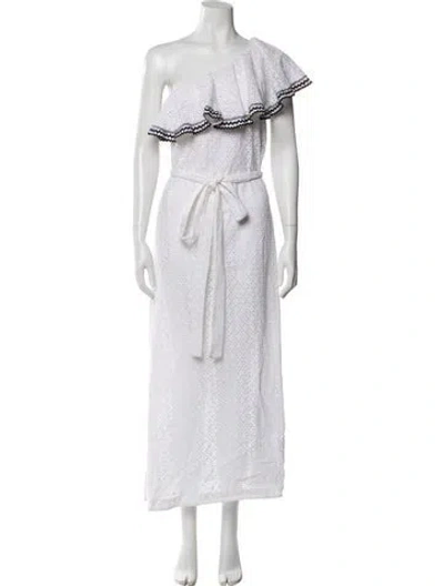 Pre-owned Lisa Marie Fernandez One-shoulder Long Dress In White