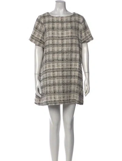 Pre-owned Lisa Marie Fernandez Plaid Print Mini Dress In Neutral