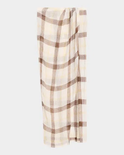 Lisa Marie Fernandez Plaid Sarong Maxi Skirt In Multi