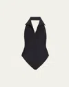 Lisa Marie Fernandez Polo One-piece Swimsuit In Black Neoprene