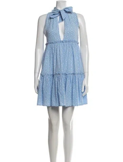 Pre-owned Lisa Marie Fernandez Printed Mini Dress In Blue/white