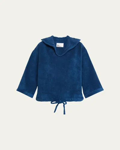 Lisa Marie Fernandez Sailor Cotton-terry Top In Blue