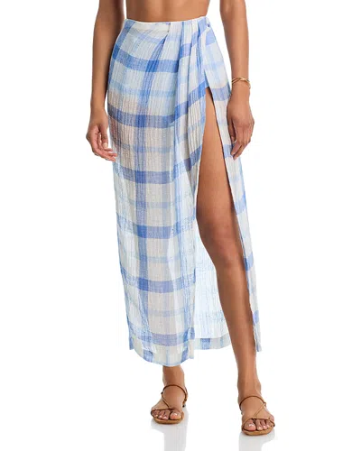 Lisa Marie Fernandez Sarong Skirt Swim Cover-up In Blue