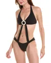 Lisa Marie Fernandez Scallop Halter One-piece In Black