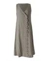 Lisa Marie Fernandez Scallop Summer Wrap Dress In Brown Linen In Brown