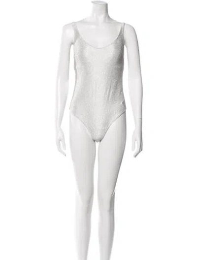 Pre-owned Lisa Marie Fernandez Scoop Neck Sleeveless Bodysuit In Gold