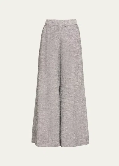 Lisa Marie Fernandez Shantung Low-rise Wide-leg Pants In Gray