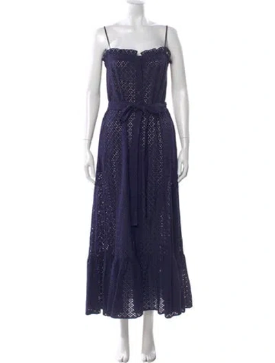 Pre-owned Lisa Marie Fernandez Square Neckline Long Dress In Blue