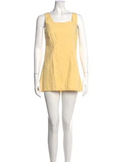 Pre-owned Lisa Marie Fernandez Square Neckline Mini Dress In Yellow