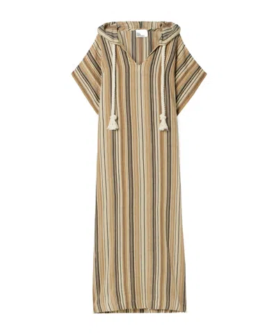 Lisa Marie Fernandez Striped Linen-blend Kaftan In Multi