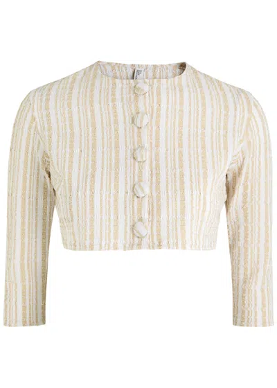 Lisa Marie Fernandez Striped Seersucker Cardigan
