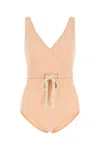 Lisa Marie Fernandez Yasmin Drawstring One-piece In Pink