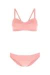 Lisa Marie Fernandez Stretch Terry Bikini Set With Adjustable Straps In Pink