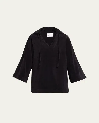 Lisa Marie Fernandez Terry Cloth Tunic Top In Black