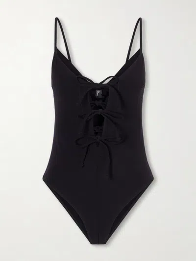 Lisa Marie Fernandez Tie Stretch-polyamide Swimsuit In Black