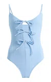 Lisa Marie Fernandez Three-tie One-piece Swimsuit In Blue