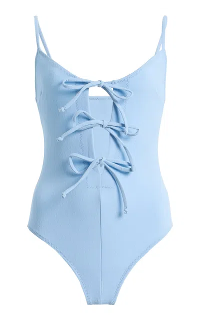 Lisa Marie Fernandez Three-tie One-piece Swimsuit In Blue