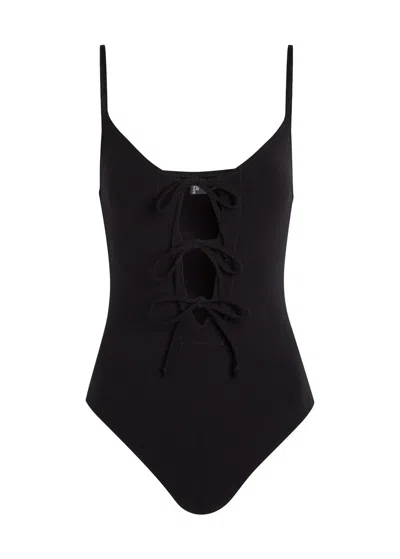 Lisa Marie Fernandez Tie Stretch-polyamide Swimsuit In Black