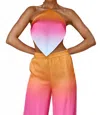 Lisa Marie Fernandez Trinkets Halter Top In Orange Ombre In Orange