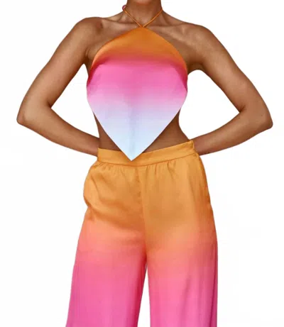 Lisa Marie Fernandez Trinkets Halter Top In Orange Ombre