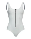 LISA MARIE FERNANDEZ LISA MARIE FERNANDEZ WOMAN ONE-PIECE SWIMSUIT LIGHT GREY SIZE 2 NYLON, ELASTANE