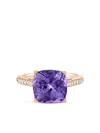 Lisa Nik 18k Rose Gold Amethyst And Diamond Ring In Purple