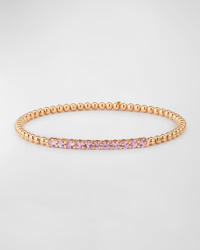 Lisa Nik 18k Rose Gold And Pink Sapphire Stretch Bracelet