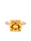 Lisa Nik 18k Rose Gold Citrine And Diamond Ring In Gold