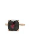 Lisa Nik 18k Rose Gold Diamond And Garnet Cushion Ring In Purple