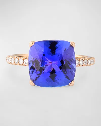 Lisa Nik 18k Rose Gold Ring With Tanzanite And Diamonds