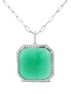Lisa Nik 18k White Gold Agate And Diamond Necklace In Metallic