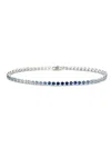 Lisa Nik 18k White Gold Ombre Sapphire Bracelet In Metallic