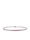 Lisa Nik 18k White Gold Sapphire Ombre Bracelet In Silver