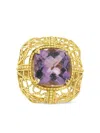 Lisa Nik 18k Yellow Gold Amethyst Ring In Gold