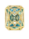 Lisa Nik 18k Yellow Gold Caged Blue Topaz Ring In Gold