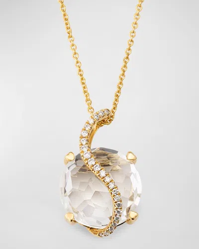 Lisa Nik 18k Yellow Gold Clear Quartz And Diamond Necklace