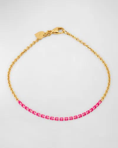 Lisa Nik 18k Yellow Gold Hot Pink Enamel Bracelet