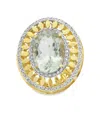 Lisa Nik 18k Yellow Gold Quartz And Diamond Ring In Gold