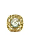 Lisa Nik 18k Yellow Gold Quartz Cushion Ring In Gold