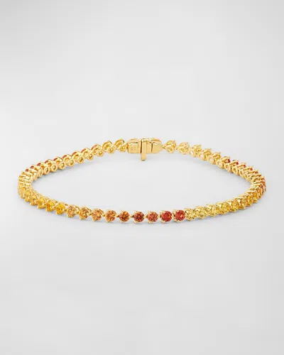 Lisa Nik 18k Yellow Gold Red To Yellow Sapphire Line Bracelet