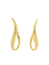 Lisa Nik 18k Yellow Gold Wavy Elongated Earrings In Gold