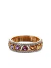 Lisa Nik 18kt Rose Gold Circle Rainbow Sapphire Ring In Gold