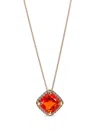 Lisa Nik 18kt Rose Gold Fire Opal Necklace In Red