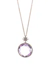 Lisa Nik 18kt Rose Gold Star Bail Amethyst Necklace In Metallic