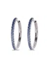 Lisa Nik 18kt White Gold Ombre Sapphire Hoop Earrings In Blue