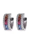 Lisa Nik 18kt White Gold Rainbow Sapphire Hoop Earrings In Metallic