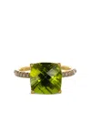 Lisa Nik 18kt Yellow Gold Cushion-cut Peridot Ring In Gold